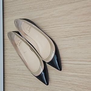 Christian Louboutin Black and Beige Flats